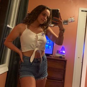 GARAGE White cropped tank top